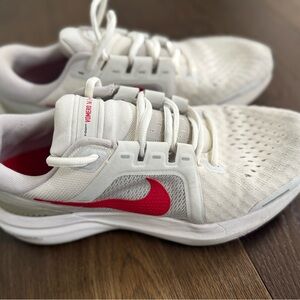 Nike White and Red Athletic Shoes